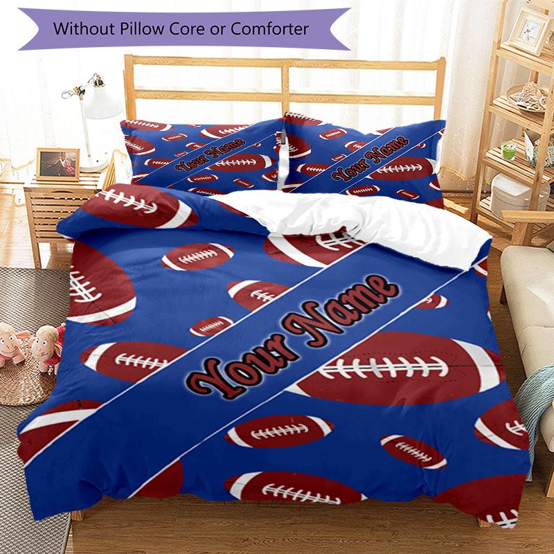 3PC Custom Name Football Notebook Bedding Set Duvet Cover Closure Includes 1 Duvet Cover & 2 Pillowcases for Bedroom