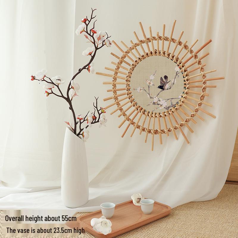 Artificial Plum & Peach Blossom Bonsai: Dried Flower Arrangement for Indoor Decoration