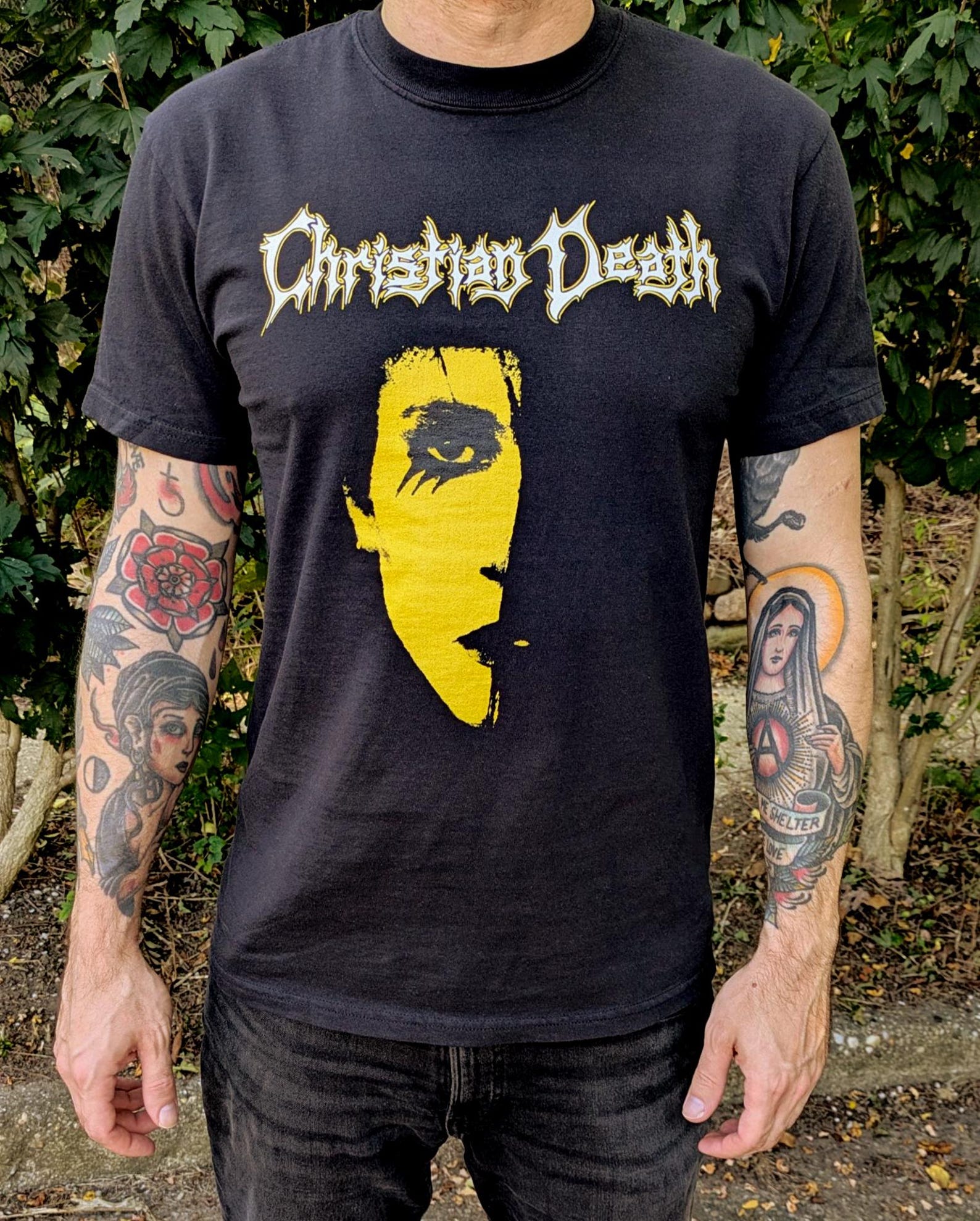 CHRISTIAN DEATH  Rozz Williams  Goth T shirt [2-Sided] [Comfort Colors 1717] Deathrock | Post-Punk | Batcave Tradgoth | Vintage Music M
