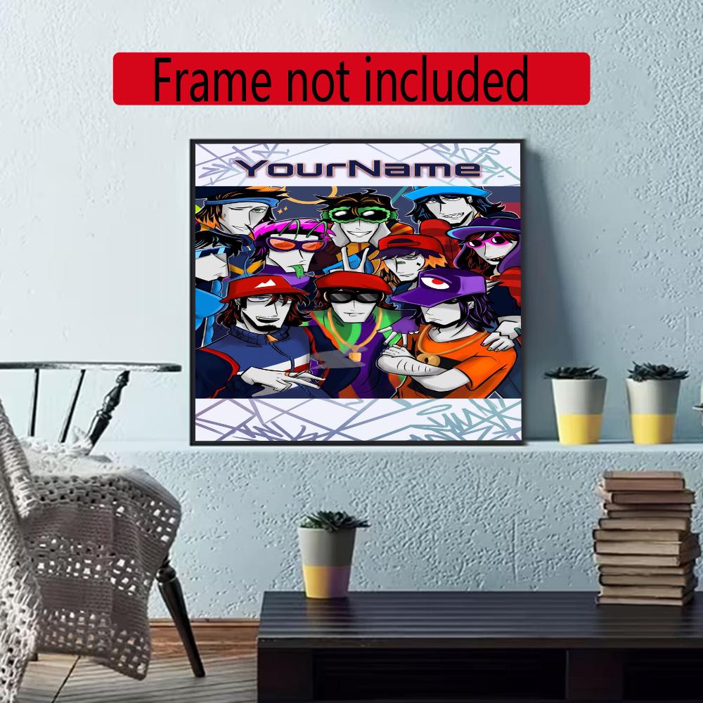 Incredibox Customize Your Name Diamond Painting Round Diamond Diy Frameless Holiday Artwork Suitable For Home Office Wall Decoration
