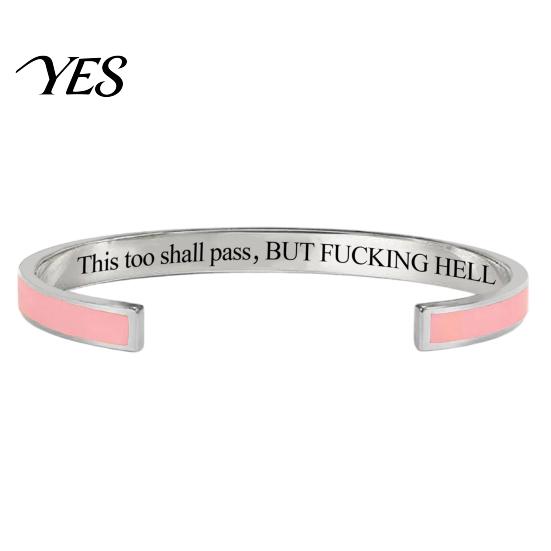 Bracciale Semplice di Alta Gamma Anche Questo Passerà Bracciale a Braccialetto con Mantra, Regolabile Inciso Motivazionale Comodo Braccialetto da Polso Informazioni Nascoste