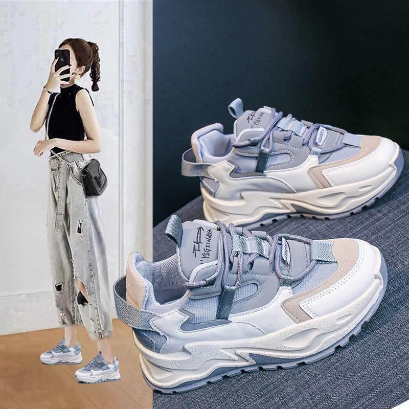 Dad shoes 22 spring new thin thick soles increase student thin sports casual shoes