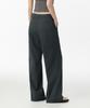 MUSINSA STANDARD WOMAN Women'S Cool Touch Low Waist Deep Tuck Wide Slacks [Dark Gray]
