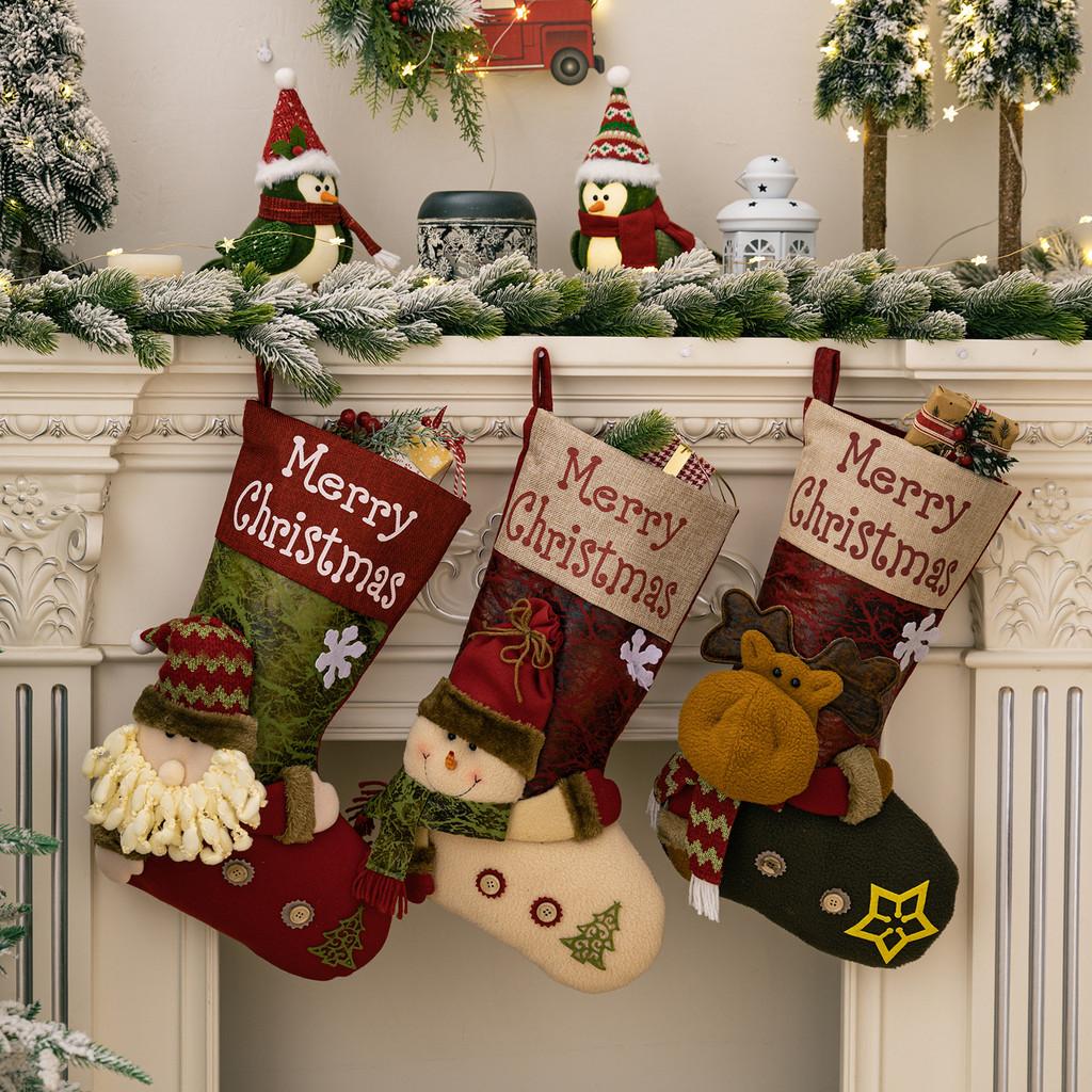 Leather Stylish Highend Christmas Stocking Perfect For Snowman And Reindeer Themed Decor Holiday