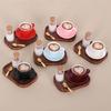 Miniature English Coffee Cup Party Accessories Alloy Coffee Cup Set Pretend Play Detail Dollhouses Decors 3 Set