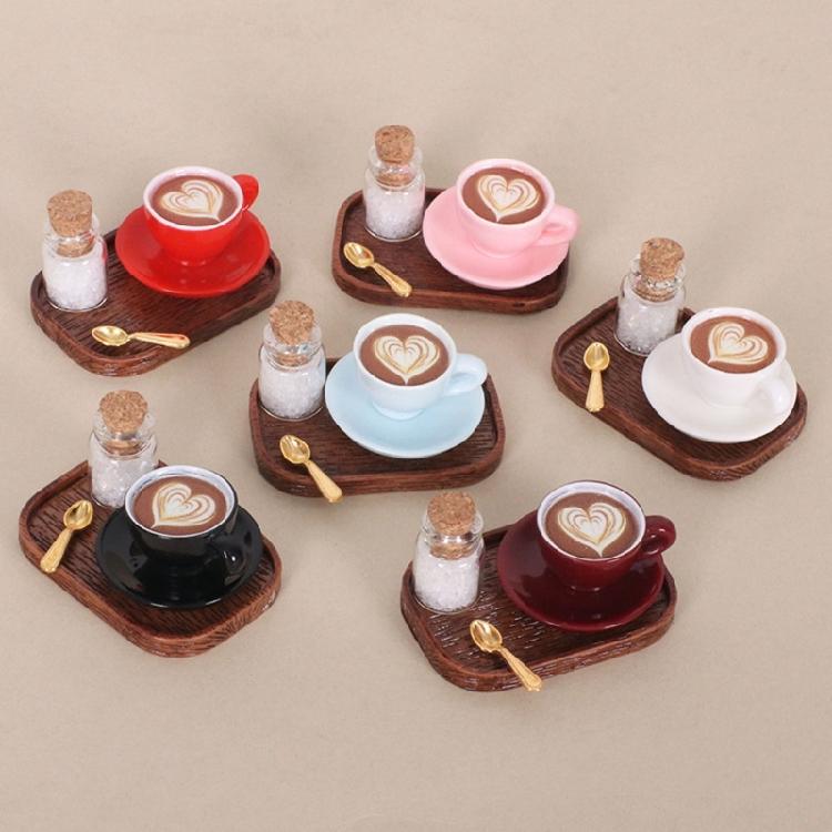 Miniature English Coffee Cup Party Accessories Alloy Coffee Cup Set Pretend Play Detail Dollhouses Decors 3 Set