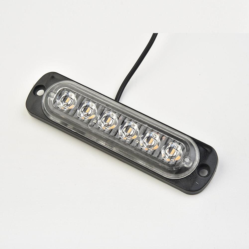 DC 12V 18W Yellow 6LED Car Truck  for Urgent Always Bright Light Lamp