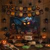 Realistic Haunted House Accents Happy Halloween Banner, Cloth Garland Horror Ghost Bat Spider Web Flags Scary Theme Party Props Honeycomb Ball