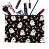 Anti Pilling Cosmetic Bag Bag Halloween Pattern Print Makeup Canvas Cute Daily Storage Zipper Pouch for Change Data Cable Washable Pencil Case