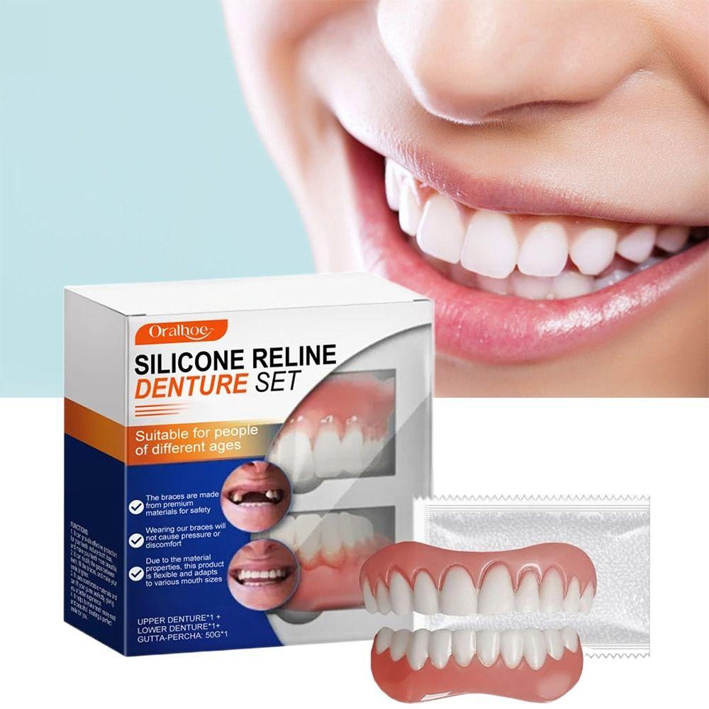 DIY Denture Liner Soft Denture Silicone Reline Kit Soft Instant Teeth  For Men And Women