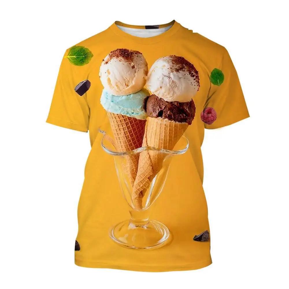

Ice Cream Pattern 3D Printed T-shirts Summer Casual Round Neck Short Sleeved Children s Boy and Girl Kids Unisex T-shirts 110