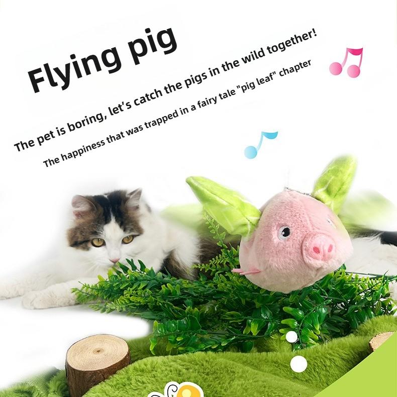 New Cat Toys Electric Plush Pet USB Smart Toy Vegetable Pig Simulation Tapping Sound Cat Self Pleasure Interactive Pet Supplies