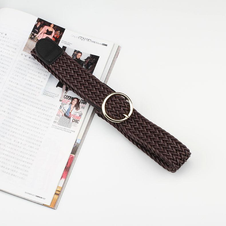 Circle Buckle Square Buckle Women'S Wax Rope Woven Belt Sweater Shirt Accessories