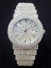 AUP1 Luxury Watches For Men Full Diamond Iced Hip Hop Stylish Quartz Watch For Male Waterproof Calendar Men's Wristwatches Gift New