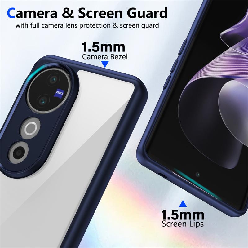 Vivo V40 VivoV40 V2348 Case Plating Silicone Bumper Shockproof Clear Back Cover Hard Matte Phone Case for Vivo V40 Pro 5G V2347