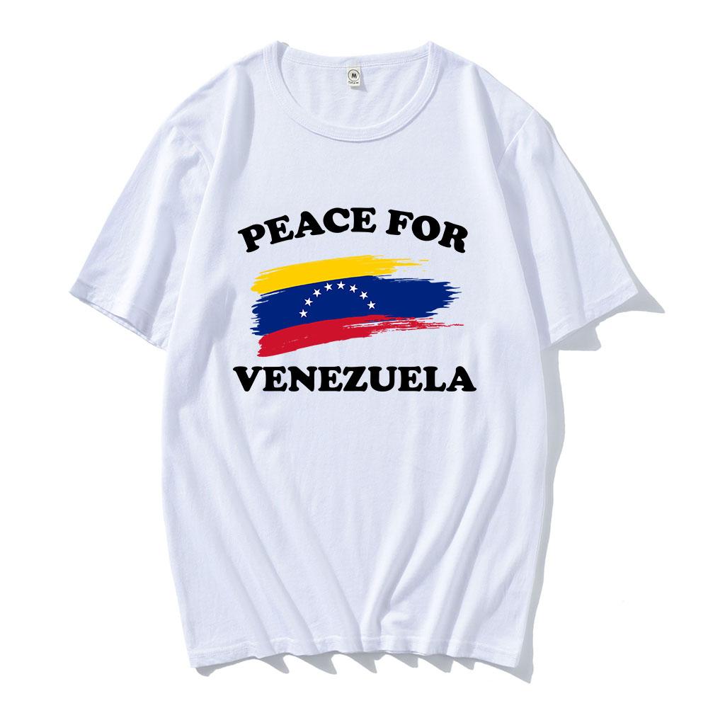Freedom Peace for Venezuela T-shirt Unisex Clothing Cotton Short Sleeve Casual Crew Neck Tshirts Streetwear Print T Shirt