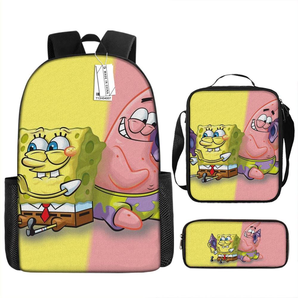Spongebob Squarepants Children'S School Bag Male And Female Students Backpack Kindergarten Cute Cartoon Backpack Pencil Bag