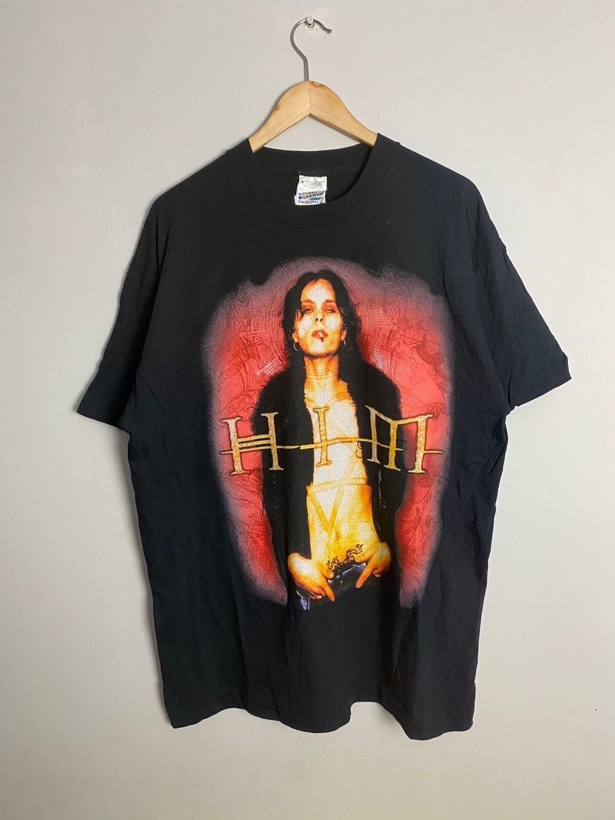 Rare Vintage 90s HIM Rock Pop Band Tshirt Y2K Large Unisex T-Shirt XL