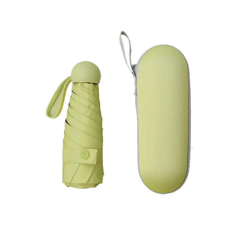 Women's Anti-UV Portable Pocket Umbrella Flat off Sun Protection Dual-Use Sunny Rainy Sunshade Parasol for Outdoor