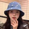 Chrysanthemum Embroidered Cowboy Smiling Face Fisherman Hat Women'S Sunshade Hat