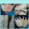 Exquisite 22cm Feather Shaped Clip On Christmas Baubles In Glitter Finish