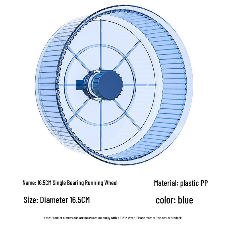 Extra Large Silent Hamster Running Wheel with Stand & Double Bearings - Includes Exercise Flywheel, One-Piece Design, Free Shipping