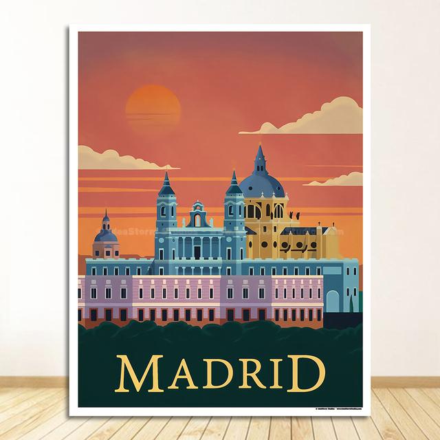 

Путешествия по Германии, холст, картины, винтажные настенные крафт-плакаты с покрытием, наклейки на стену, домашний декор, подарок, Испания, Мадрид, коррида, Берлин, без рамки 21*30cm