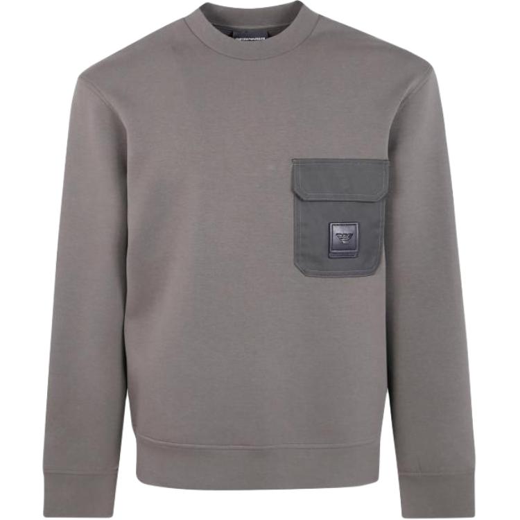 

Emporio Armani Круглый вырез Длинный рукав Карманный свитшот Мужской свитшот EM002925-AF10013-U8120 XS