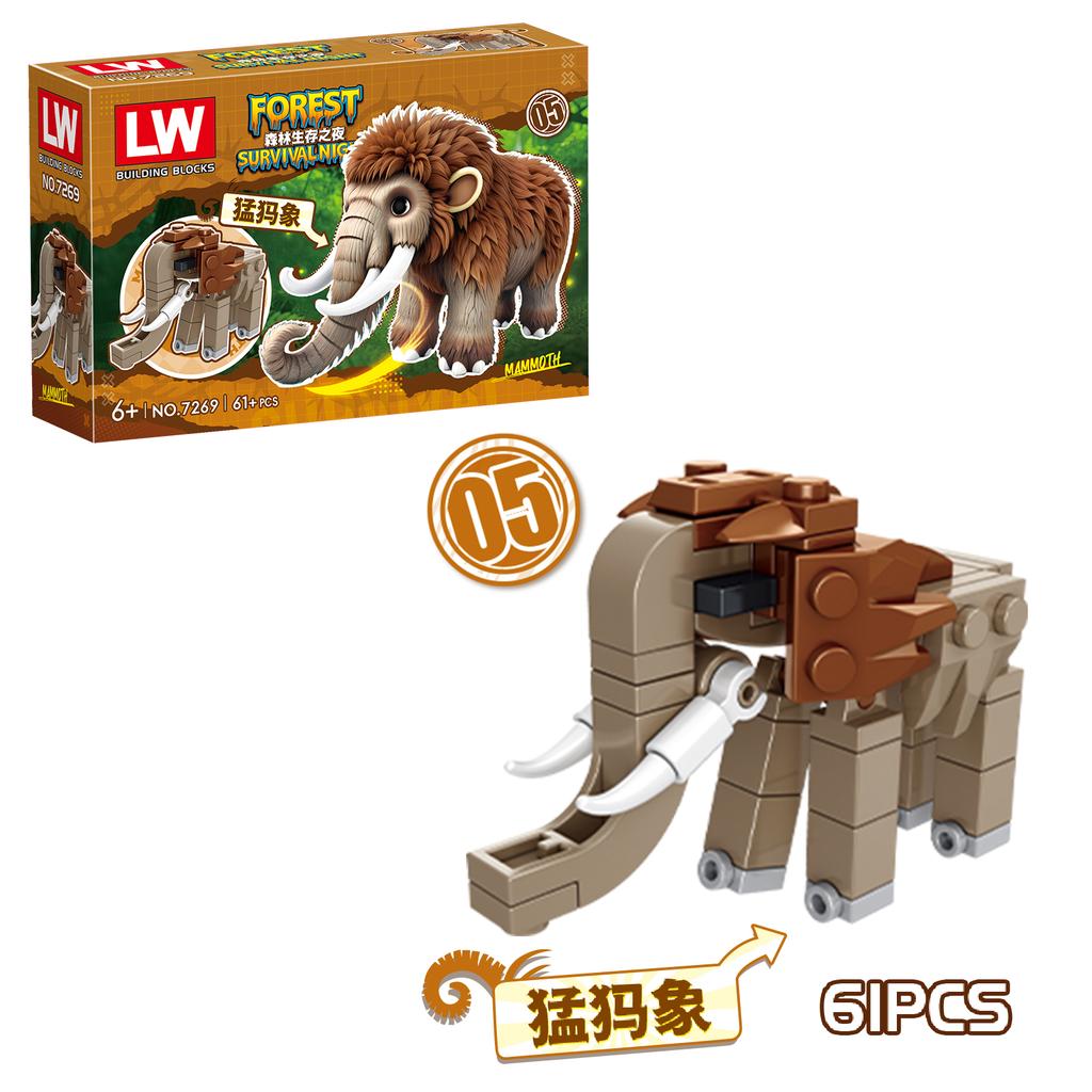 Non-Toxic 99 Nights In The Forest Block Toy Animal Deer Owl Figure Assembly Model Building Block Toy Gift For Children Kids Blind Box