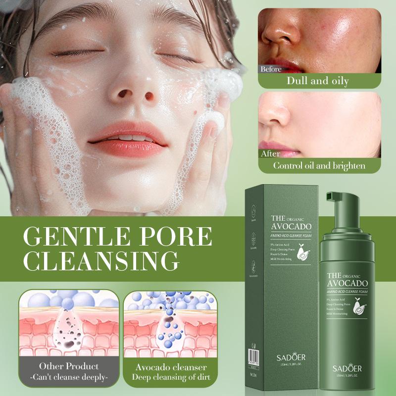 Avocado Moisturizing Facial Cleanser SADOER Amino Acid Cleansing Cleansing Foam
