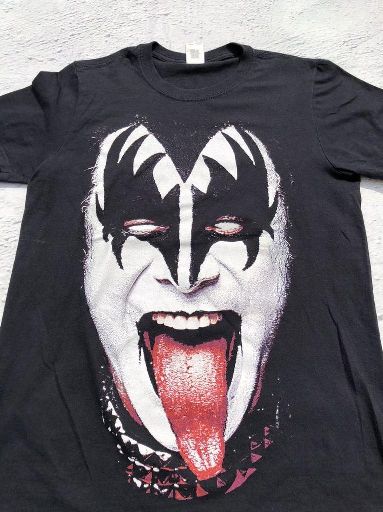 Unisex shirt Cotton Oversize Large Size Vintage 2000s Kiss Band Big Face Black Graphic Unisex Tshirt Reprint KH11451