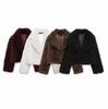 Women's Eco-friendly Faux Fur Coat - Autumn/Winter Celebrity Fashion 