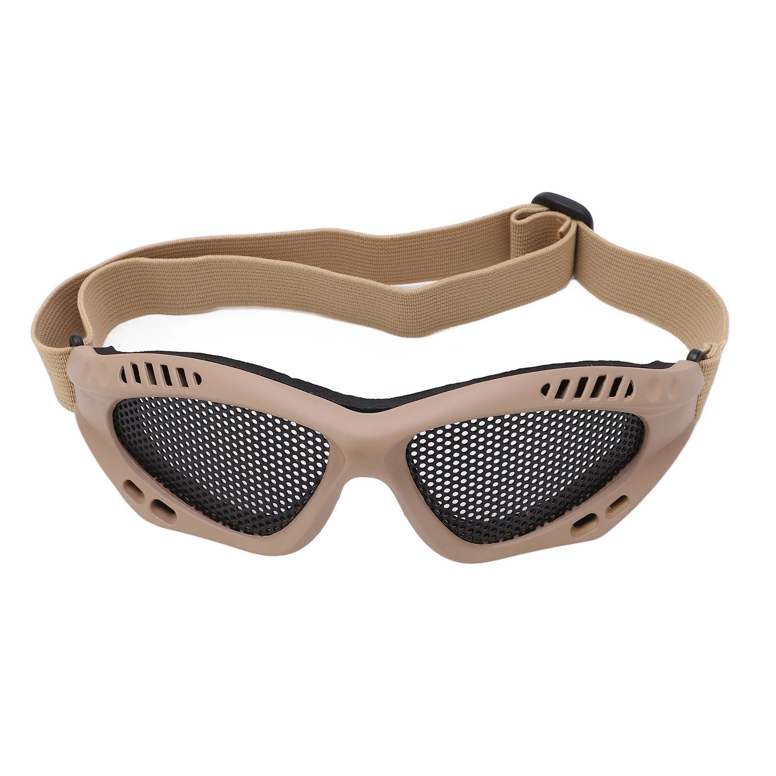 

Защитные очки ударопрочные пылезащитные дышащие ремешкового типа железная сетка очки с сумкой для хранения коричневые