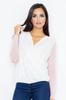 Elegant Wrap Blouse with Pink Sleeves M375 Size Xl