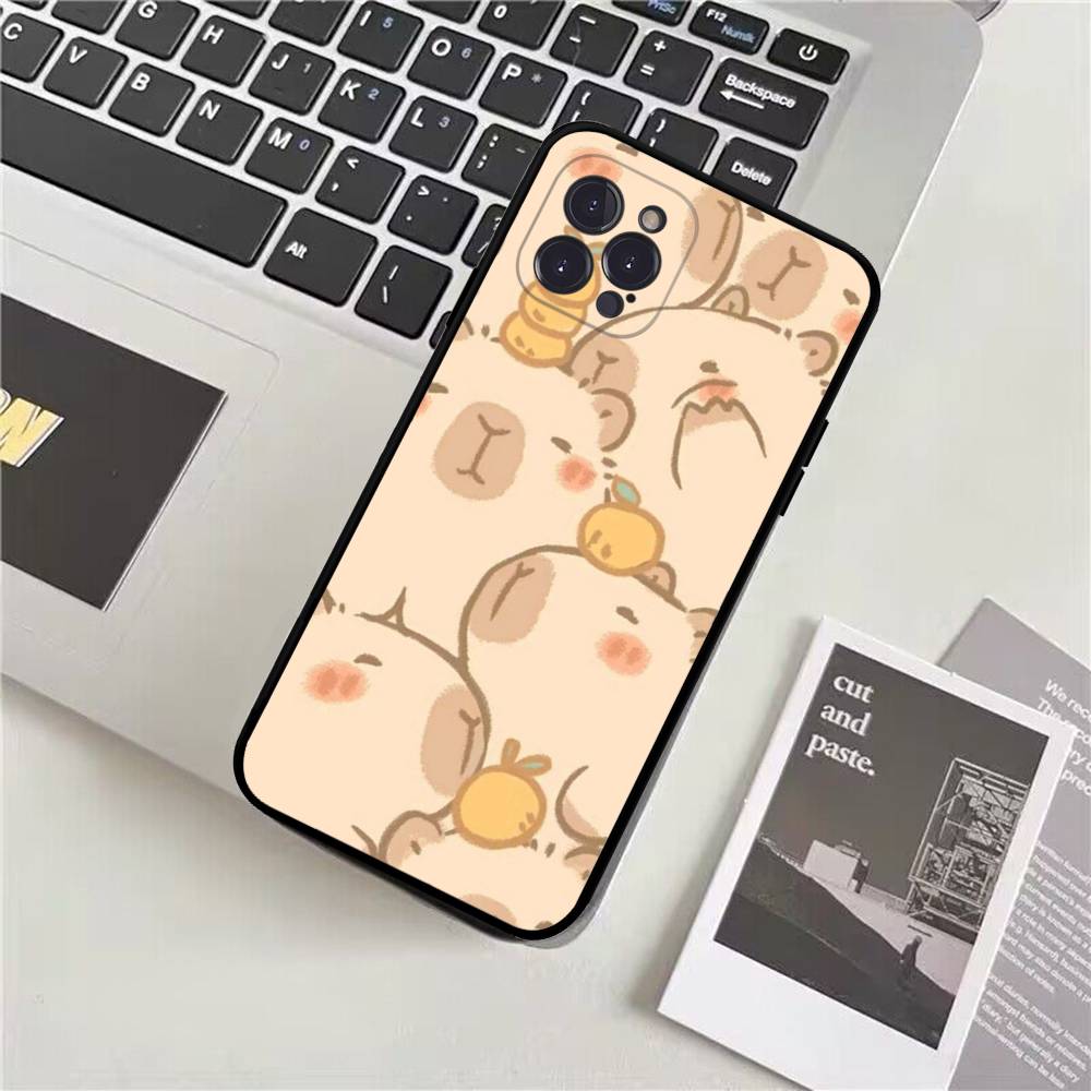 Cartoon Capybara Phone Case For IPhone 17 16 15 14 11 12 13 Mini Pro XS Max Plus Funda Shell
