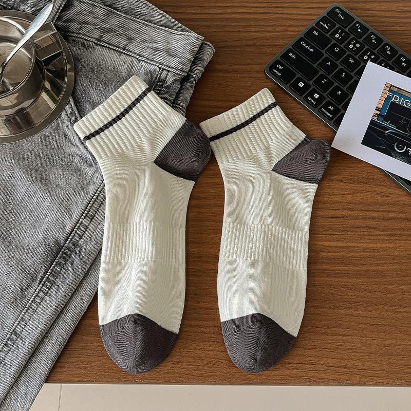 

Men s Spring and Summer Fashion Color Matching Absorb Sweat Odor Proof Boneless Sports Socks 1 pair