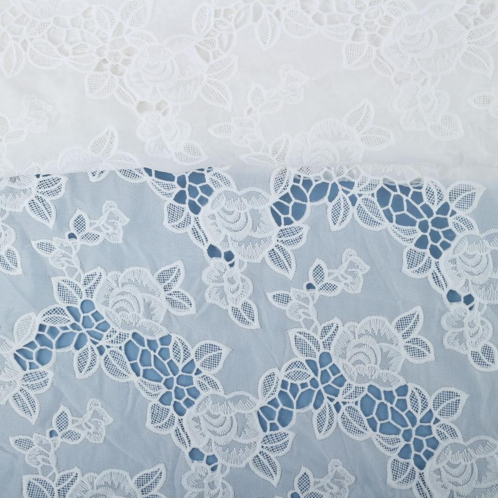 Laser Embroidery Fabric, Chiffon Double Wrinkle Embroidery Hot Cutting Fabric Water Soluble Embroidery