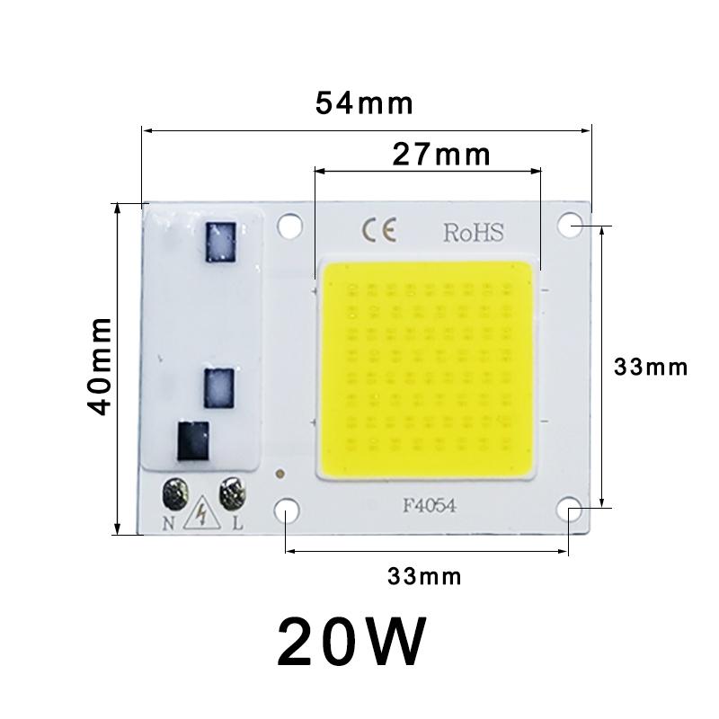 COB LED Lamp Chip AC 220V LED Bulb 10W 20W 30W 50W IP65 High Power Smart IC DIY Flood Light Bulb Spotlight Outdoor Chip Lamp KTY