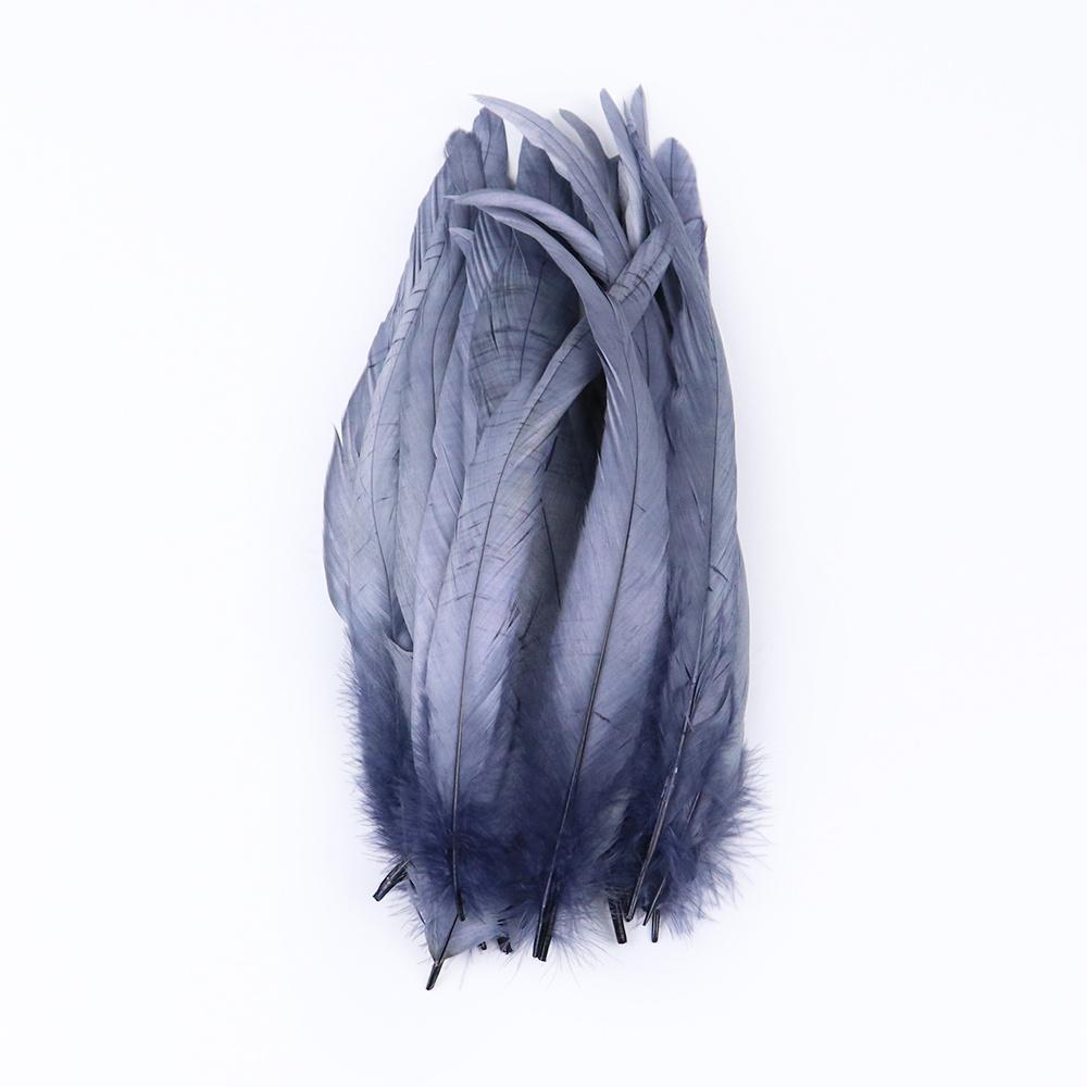 

100 шт. Натуральные перья куриного хвоста 25-40 см Карнавальная одежда Украшение для вечеринки Сценическое выступление Перья петушиного хвоста Плюмаж 10-12inch 25-30cm серый