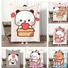 Kawaii Süß Cartoon B-Bubu D-Dudu Überwurf Leichtgewicht 240g Flanelldecke Weich Hautfreundlich für Sommerliche Kühlung