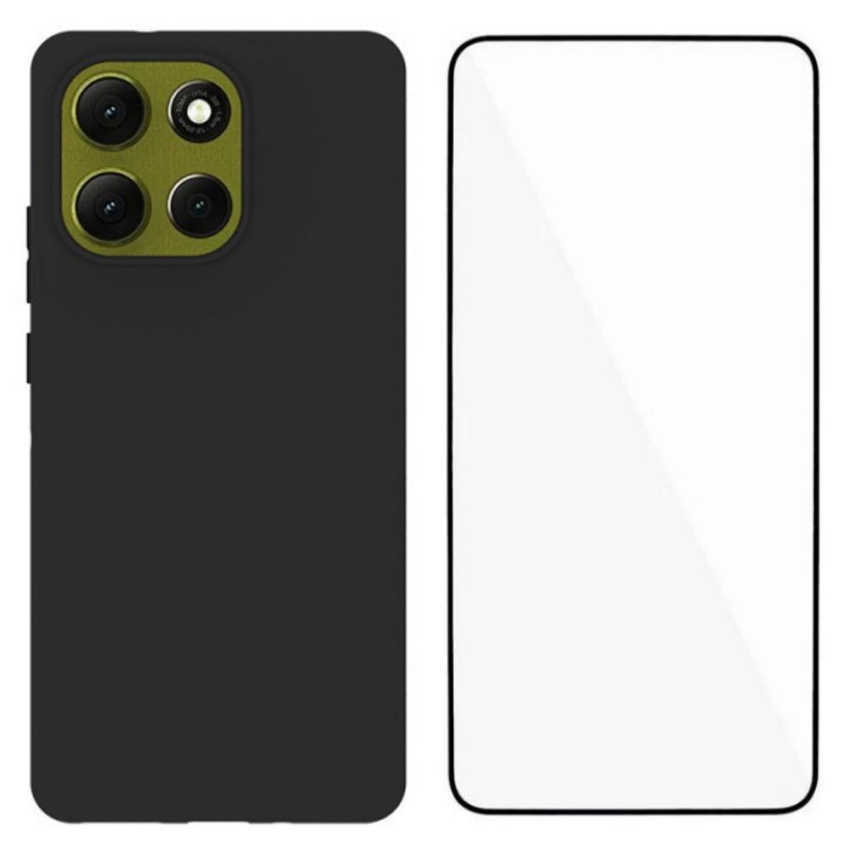 

Для Motorola Moto G86 5G TPU Чехол WANLONFENG Серия MS Матовая Задняя Крышка с Закаленным Стеклом (Объектив с большим отверстием) Black