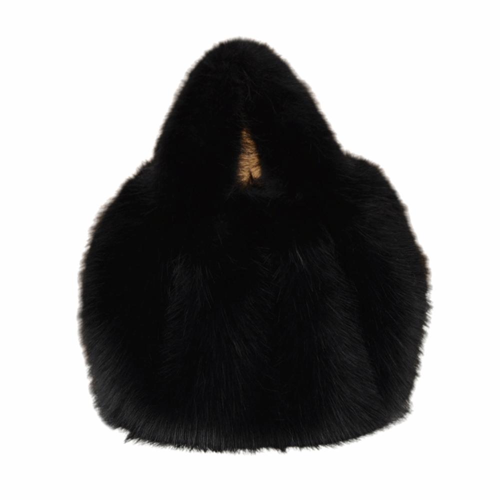 Fashion Lightweight Women'S Handbag Fox Fur Simulation Large Capacity Bucket Bag Soft Solid Color Tote Bag Women