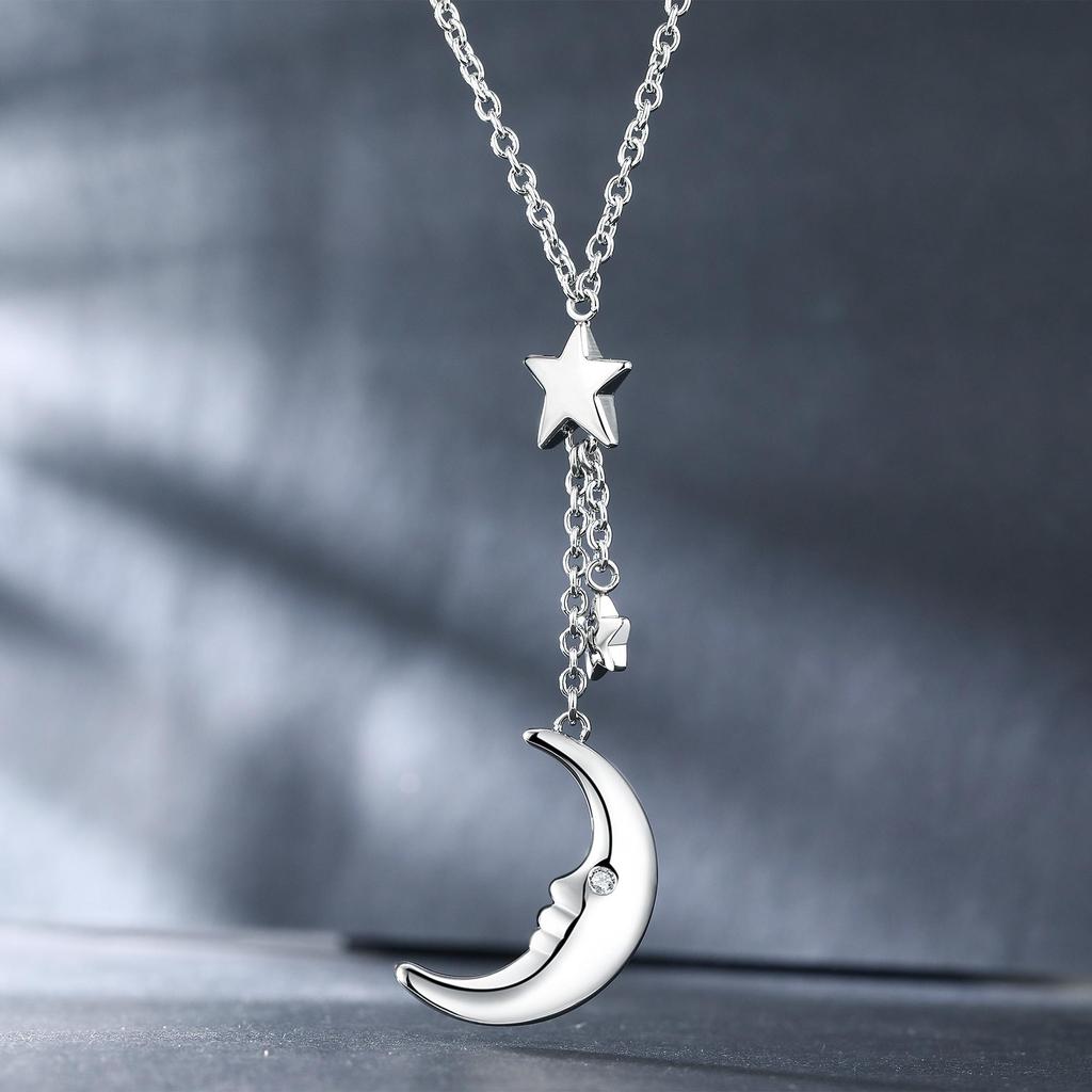 Umcho Wykwintny naszyjnik ze stali nierdzewnej w kształcie księżyca