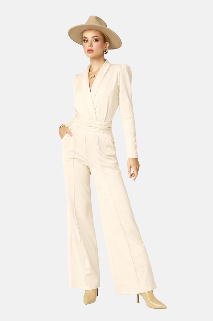 Burning Love Jumpsuit -Cream S