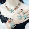 Island style beach starfish vacation four-piece set chain alloy diamond-encrusted bohemian shell jewelry
