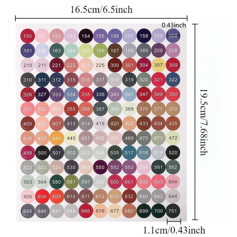 4 Stück/Set Diamantmalerei Farbnummer Aufkleber Etikett Aufkleber Diamantmalerei Farbnummer digitale Markierungsaufkleber