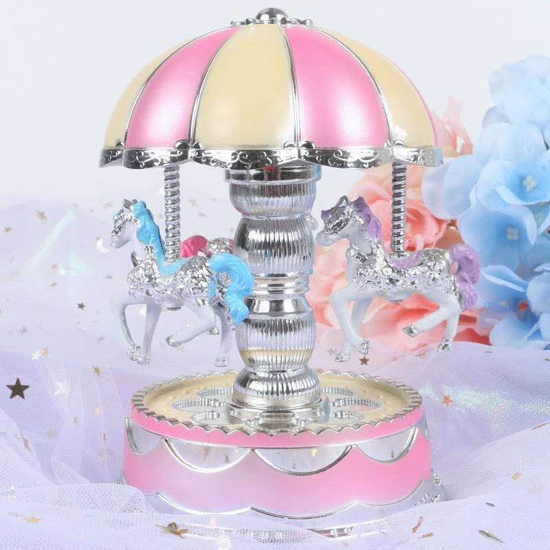 Light-Up Rotating Carousel Music Box - Perfect for Children s Day & Birthdays