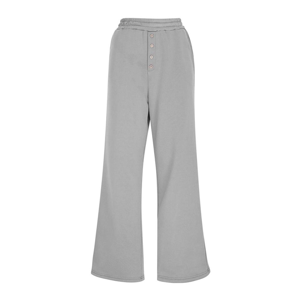 Pantalon de survêtement ample à jambes larges pour femmes, taille haute élastique, pantalon long décontracté ample pour le yoga avec poches