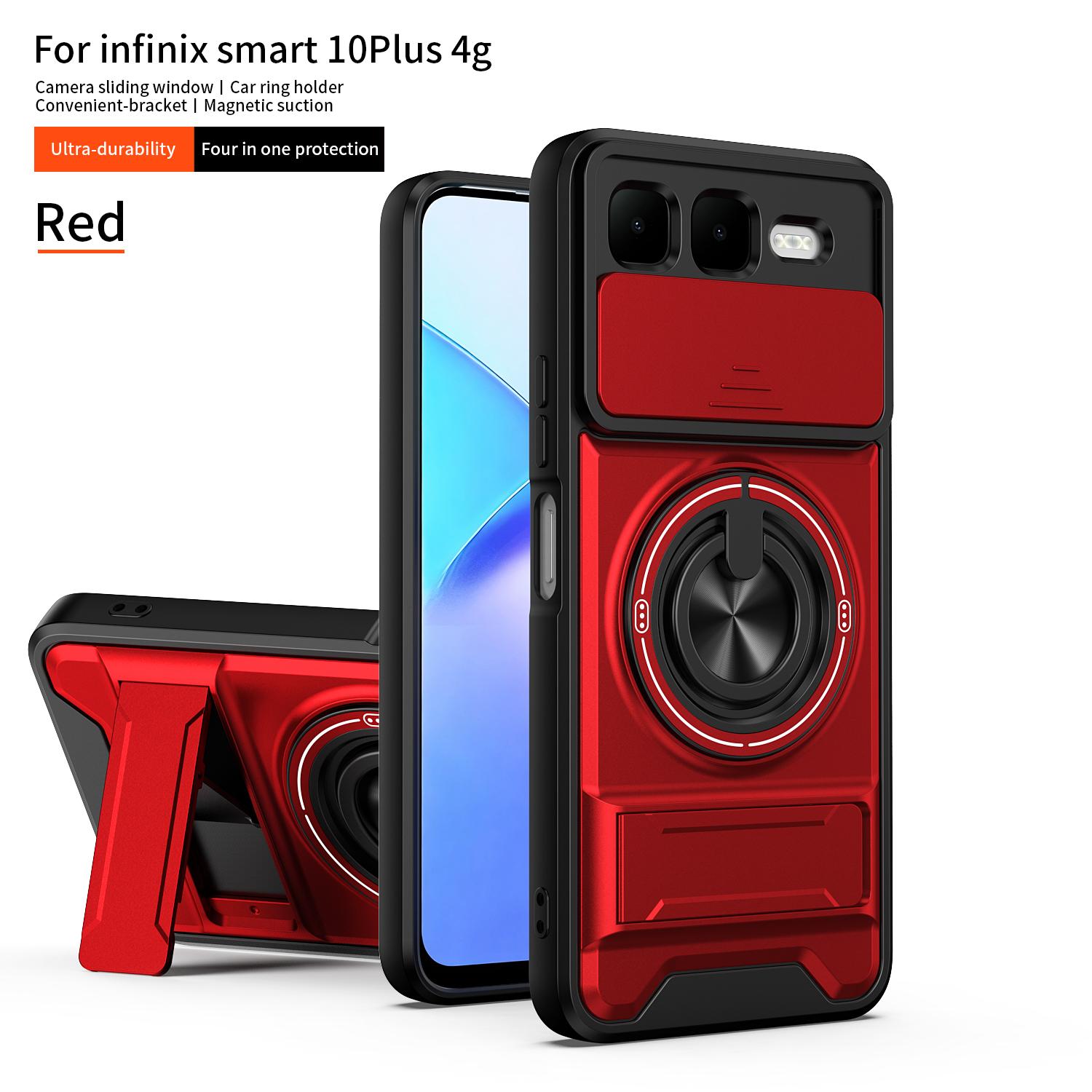 

For Infinix Smart 10 Plus Case Infinix Smart 10 Plus Cover Magsafe Magnetic Fold Holder Military Armor Camera Protection Cover Infinix Smart 10 Plus