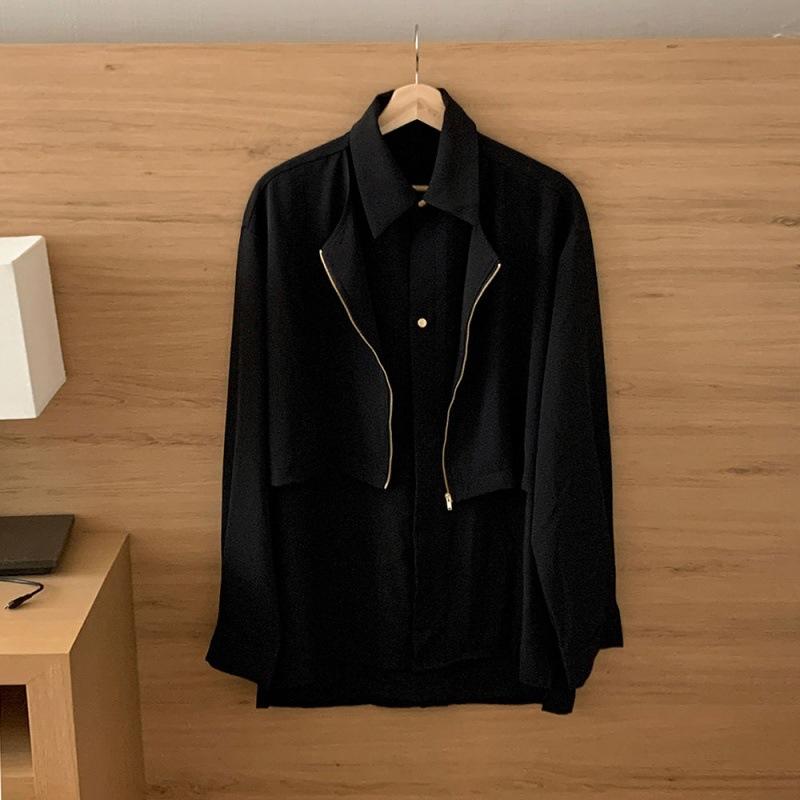 Niche Fake Two-piece Lapel Jacket Men's Spring High-end Loose Coat Korean Style Trendy Casual Top